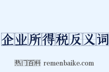 企业所得税反义词是什么意思的图片